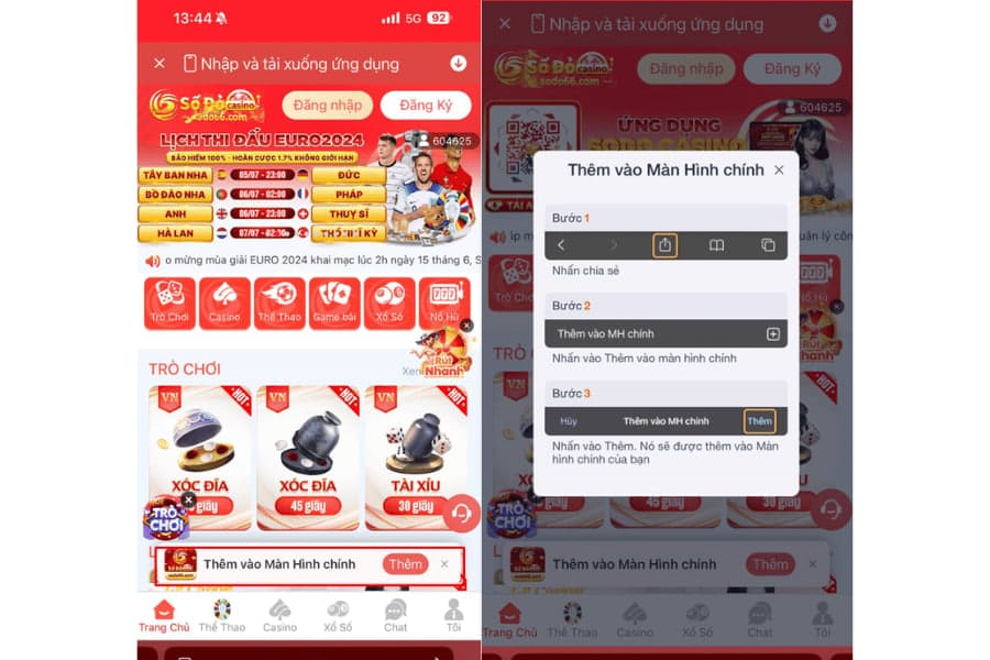 Thêm Vào Màn Hình Chính Sodoapp